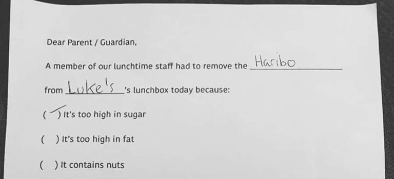 This is why I am angry about teachers confiscating my child’s lunchbox sweets today
